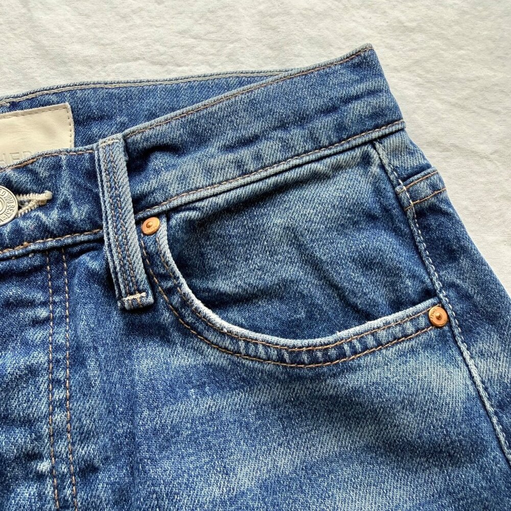 Mother Denim High-Waisted Straight-Leg Jeans sz 27 The Rambler Sneak - Picture 5 of 12